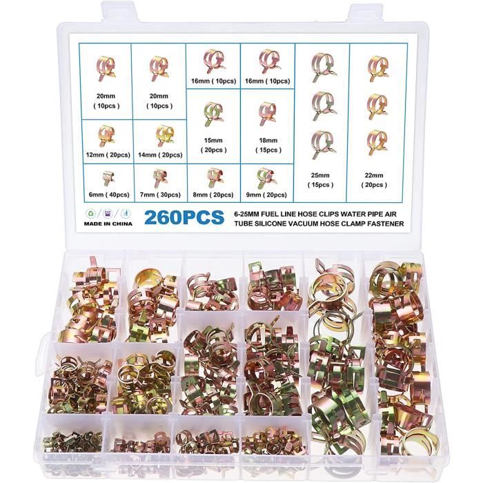 Collier De Serrage Pour Tuyauterie XAUTOHAUX Lot De 5 Colliers De Serrage Pour Tuyau De Carburant AN4, AN6 Collier De Serrage En Inox