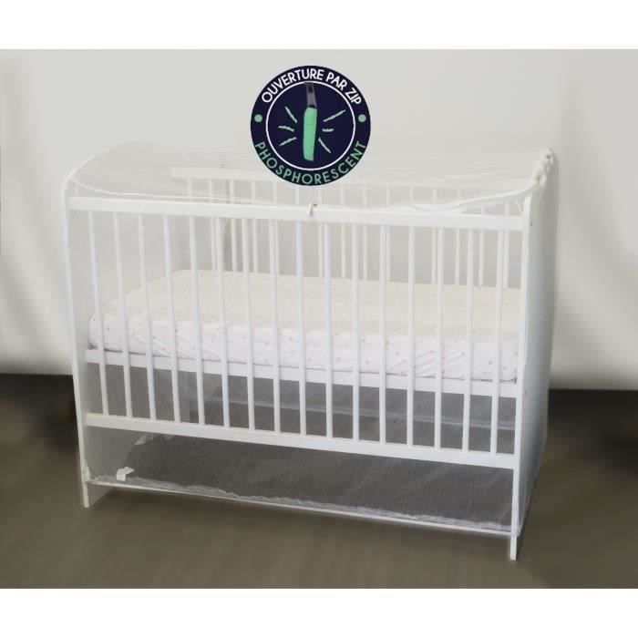 Monsieur Bébé ® Moustiquaire universelle pour lit bébé 60 x 120 cm Norme CE Blanc transparent 