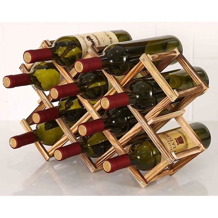 Porte-bouteille En Chêne Gravée - Cadeau Vin Unique - Effet Flottant - Fait En Europe
