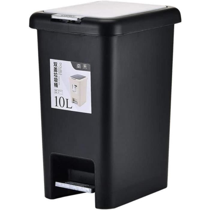 Poubelle À Pédale Mince En Plastique Poubelle De Cuisine 10L Poubelle De Salle De Bain Poubelle