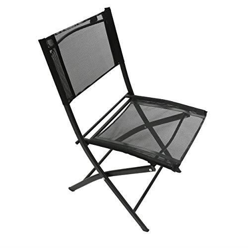 Chaise de jardin pliable - Homecall - Noir - Tissu textilène respirant et durable