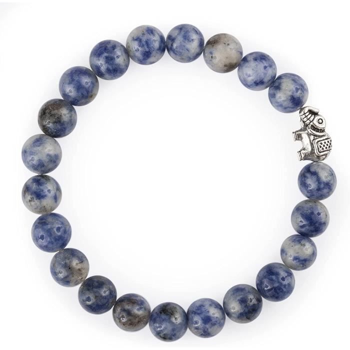 Bracelet En Pierre Sodalite Bleue - Taille 19-20 Cm - Sans Fermoir - Neuf Avec étiquettes