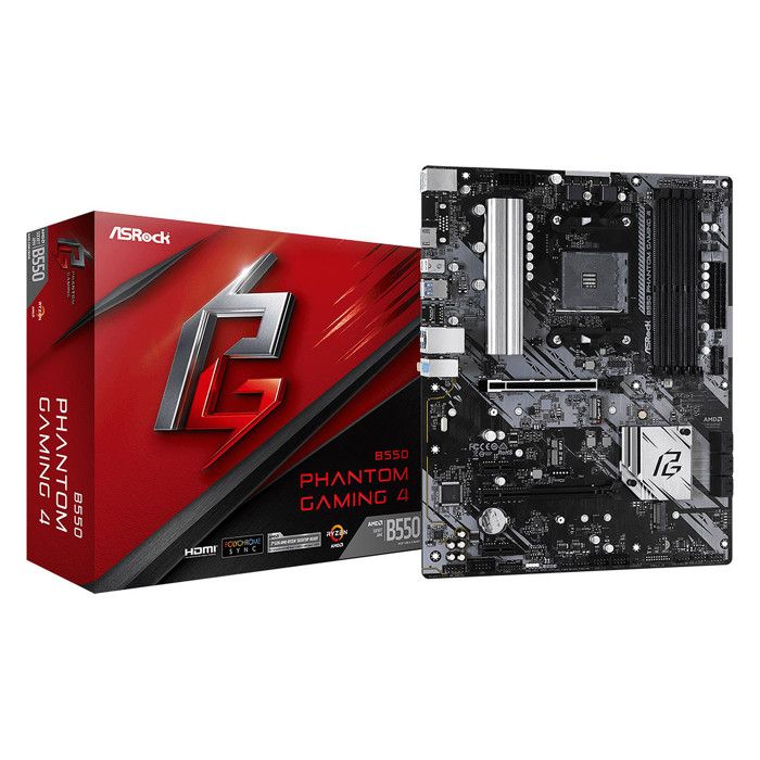 Carte mère – ASROCK – B550 Phantom Gaming 4 – Socket AM4 – 128 Go RAM – ATX