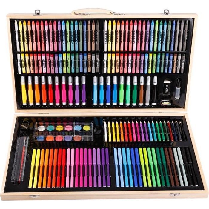 Boite 180pcs accessoire Peinture Dessin Stylo Crayon Pastel Marqueur