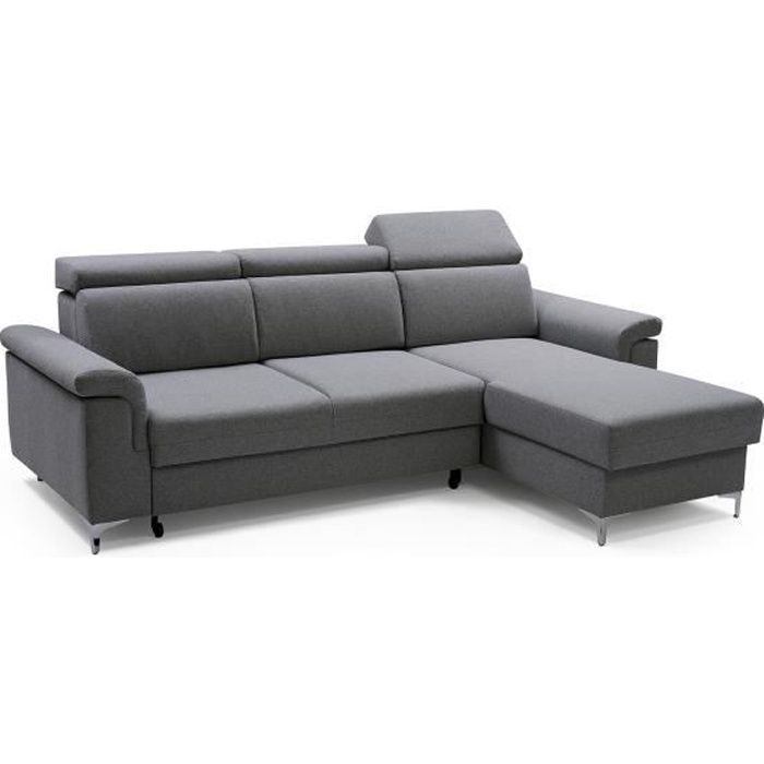 Canapé d'angle Gris Tissu Moderne Relax