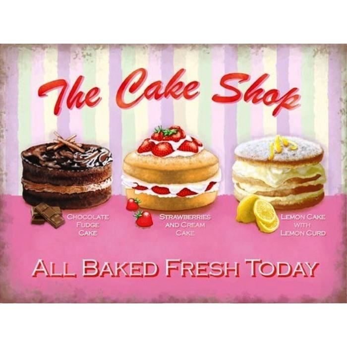 Plaque Gateau The Cake Shop Alla Baked Fresh Today Tole Pub Cdiscount Maison