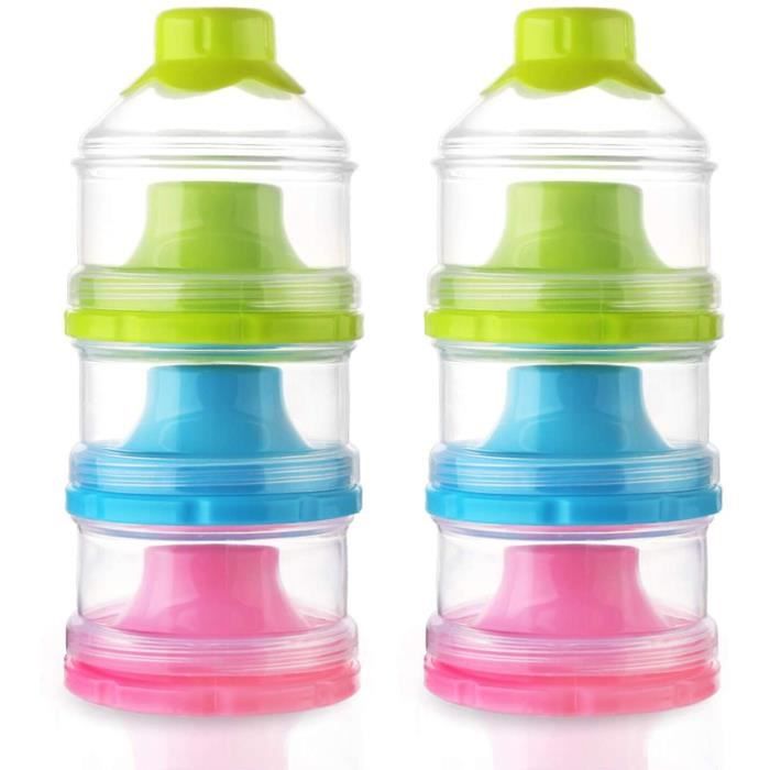 Lot De 2 Distributeurs De Lait En Poudre Pour Bébé à 5 Couches, Pots De Lait En Poudre, Distributeur De Formule Portable Pour Lait En Poudre, Boîte De