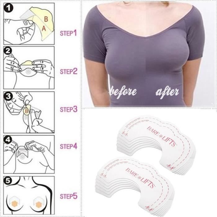 10 Redresse-seins Adhésifs TOPALLI - Lot De 5 Paires - Taille Unique Beige - Neuf Avec étiquettes