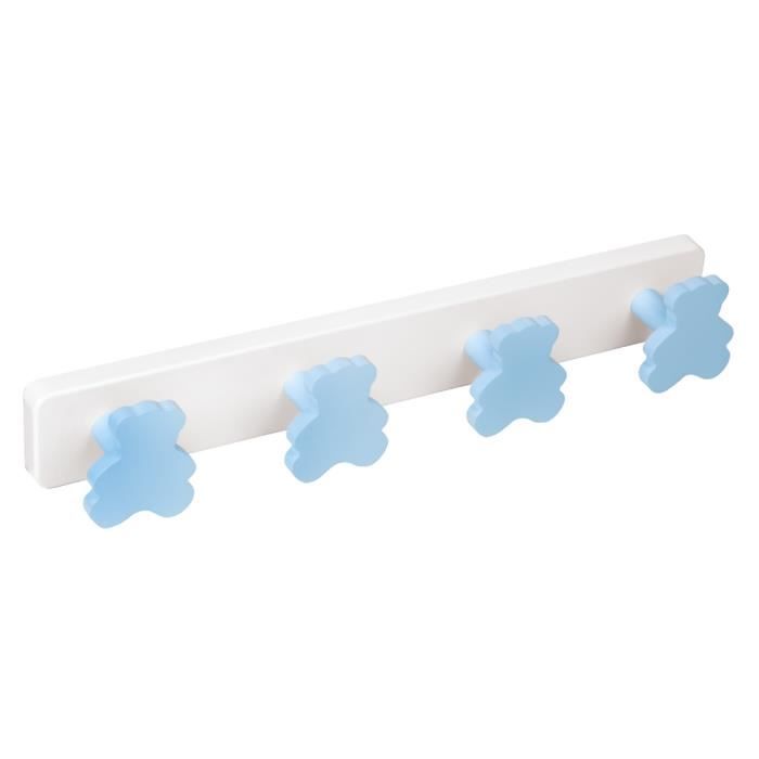 Portemanteau Patere Mur Chambre Bebe Ours Bleu Ciel Bois Laque Base Plastique Plastique Cdiscount Puericulture Eveil Bebe