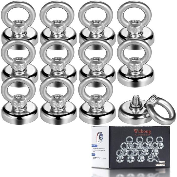 Aimants Néodyme Magnetpro 10kg - 12 Pièces 20x7mm Avec Vis Et Plaques Acier