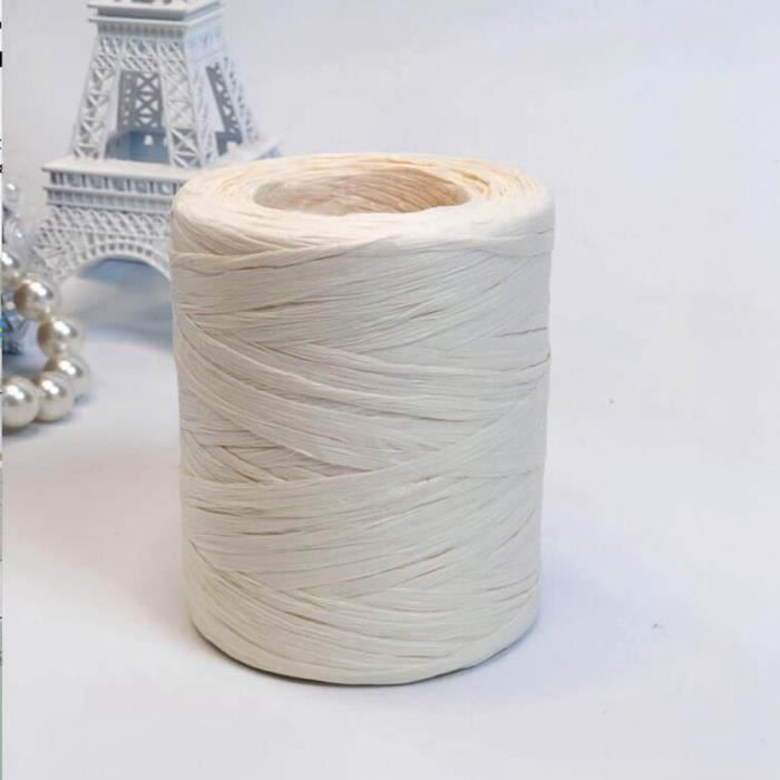 Pelotes de laine Fil de paille raphia 200 de 100 M bobine fil crochet manuel pour bricolage chapeaux sacs a Type milk white Cdiscount Beaux Arts et Loisirs creatifs