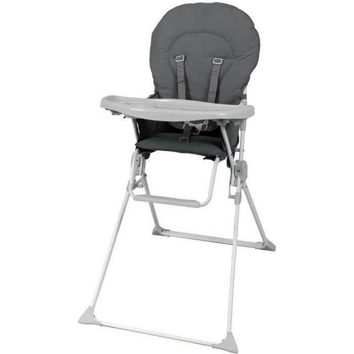 avec ceinture de sécurité Chaise haute pour bébé pliante facile à laver la housse réglable en hauteur avec support antidérapant sur les pieds dappui 