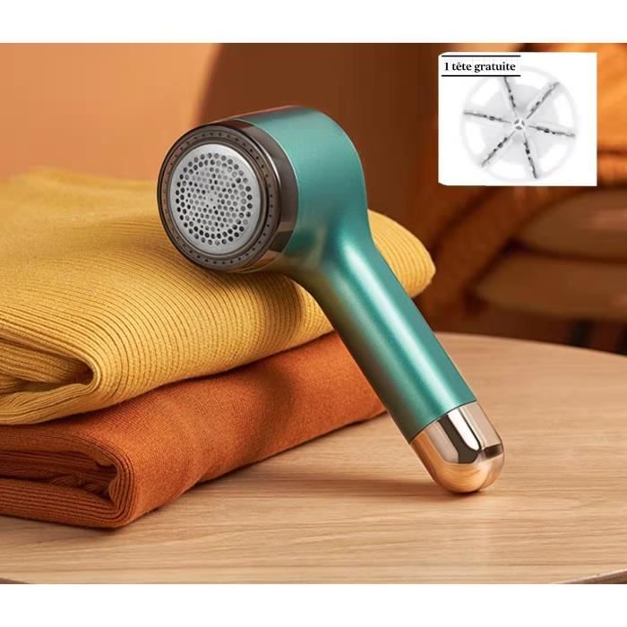 Rasoir Anti Bouloches/Anti-Peluches Électrique Rechargeable Portable USB Tondeuse à Textile avec 1 Lame de Rechange