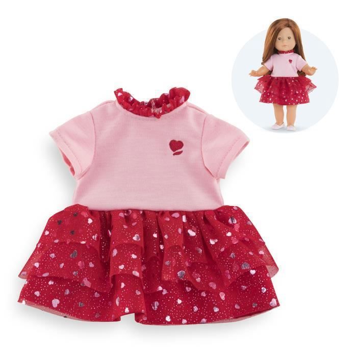 Robe Pétales de Cœurs - COROLLE - Robe pour poupée de 36 cm - Rouge - 4