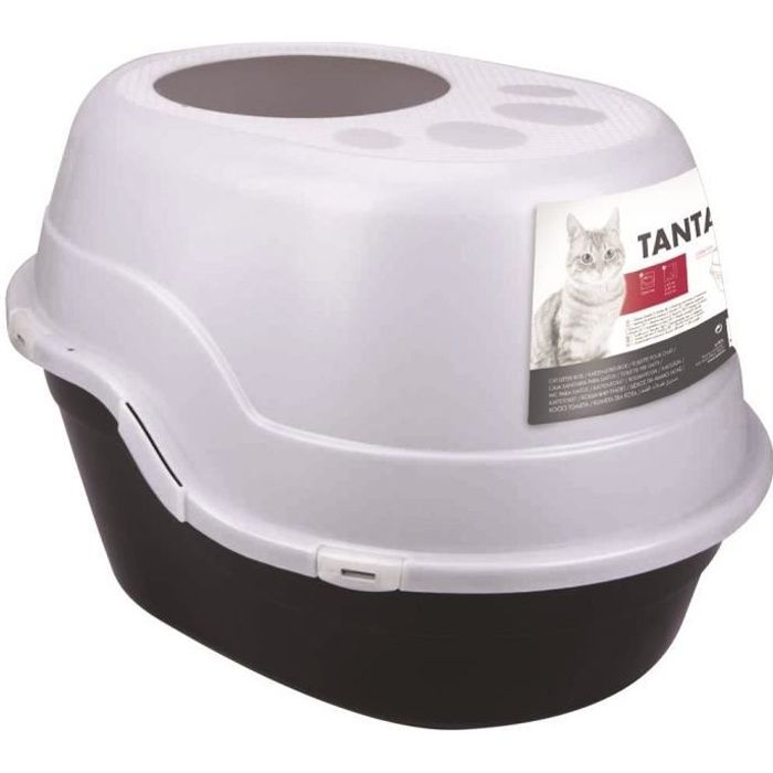 Mpets Maison De Toilette Tanta 63x49x42 Cm Noir Et Blanc Pour Chat Cdiscount Animalerie