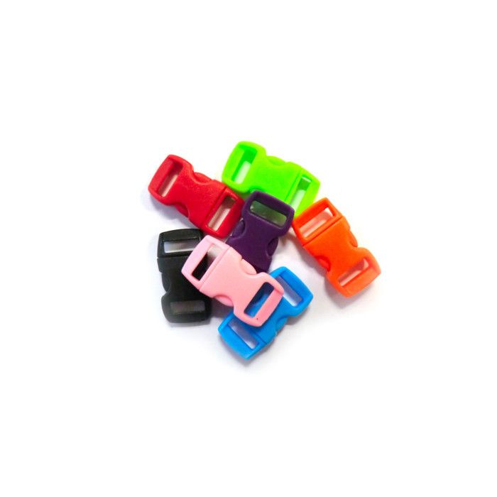 Fermoirs clips plastique (idéal Créacord) 3x1,5cm Assorti. x10