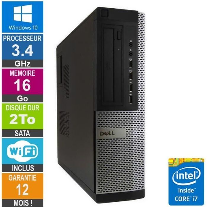 PC Dell Optiplex 9010 DT i7-3770 3.40GHz 16Go/2To Wifi W10