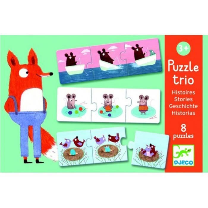 Puzzle Animaux - DJECO - Trio histoires - 24 pièces - Pour enfant de 3 ans  - Cdiscount Jeux - Jouets