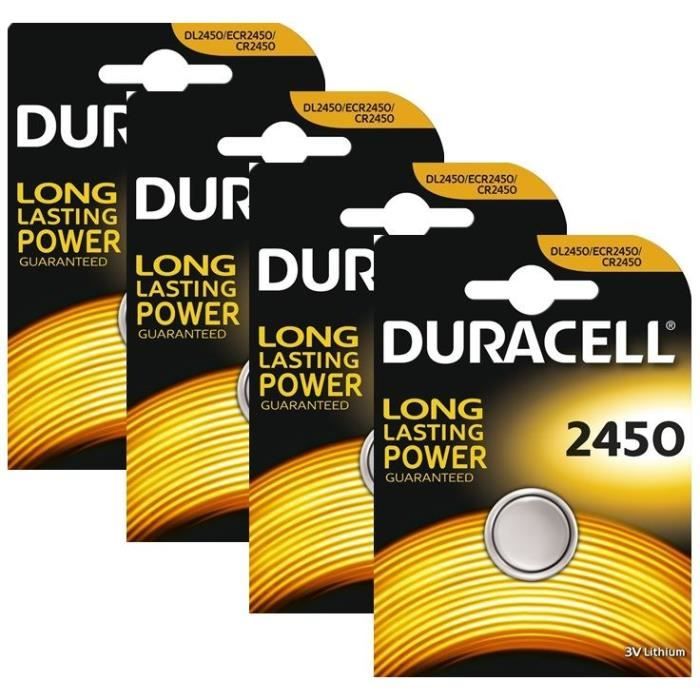 4 piles Duracell CR2450 3V Lithium pile à pile 2450 DL2450 K2450L -  Cdiscount Jeux - Jouets