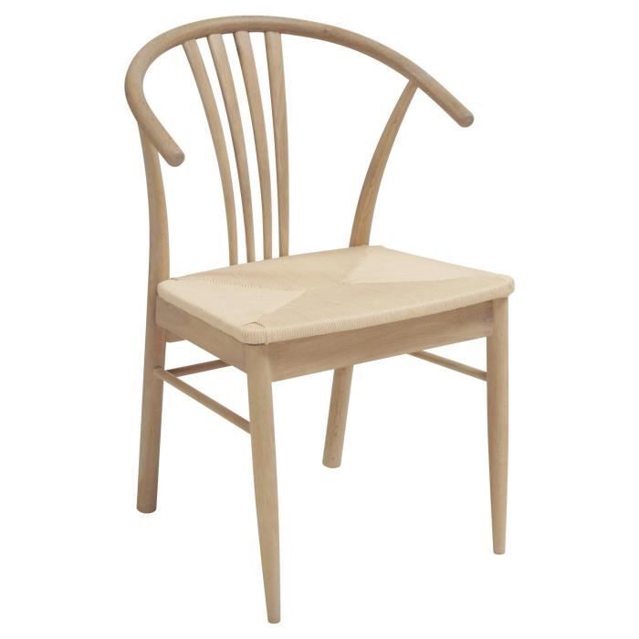 chaises de salle à manger lalie - emob - chêne blanc huilé - scandinave - moderne - beige - lot de 2