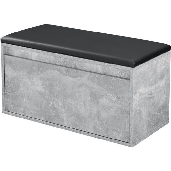 Meuble à Chaussures Design avec Tiroir pour 3 Paires 80 x 39 x 45 cm Effet Béton Noir