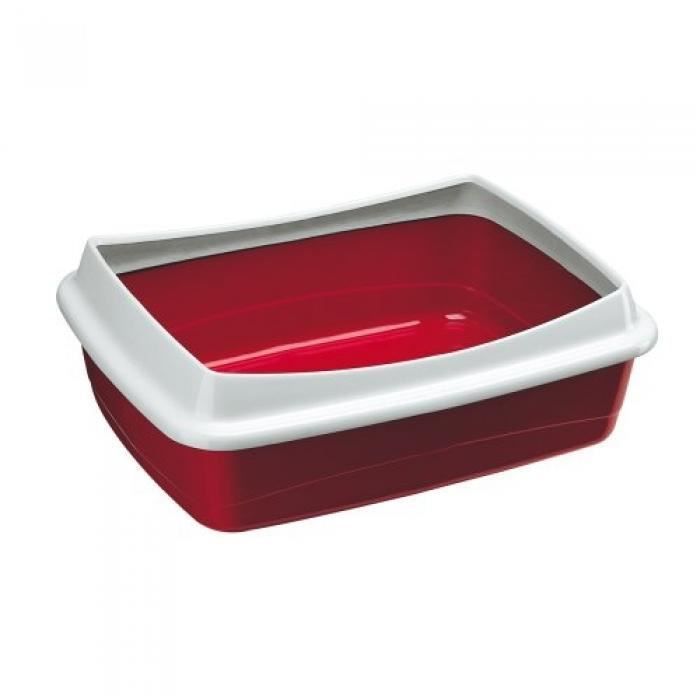 Bac à litière pour chat - Ferplast - Nip Plus 10 - Rouge - Plastique - Bordeaux