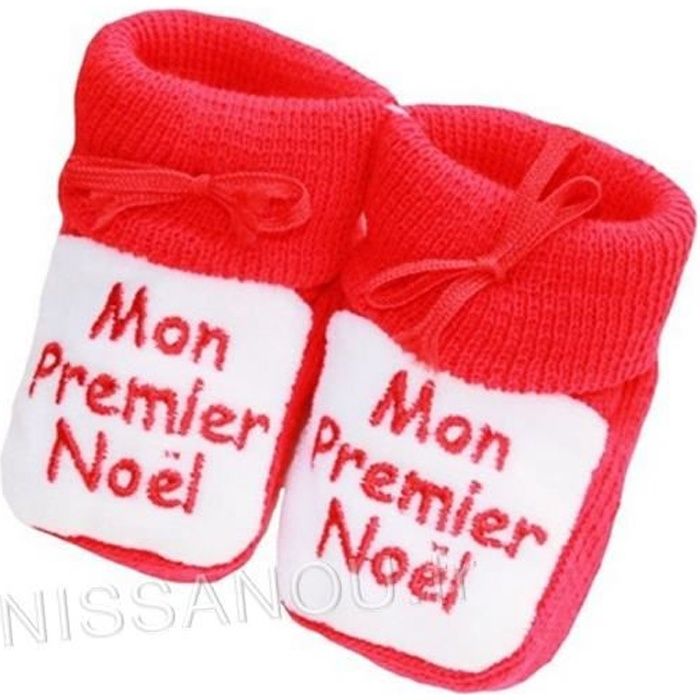 Paire CHAUSSONS NOEL bébé NEUF , Idée cadeau naissance chaussettes NISSANOU