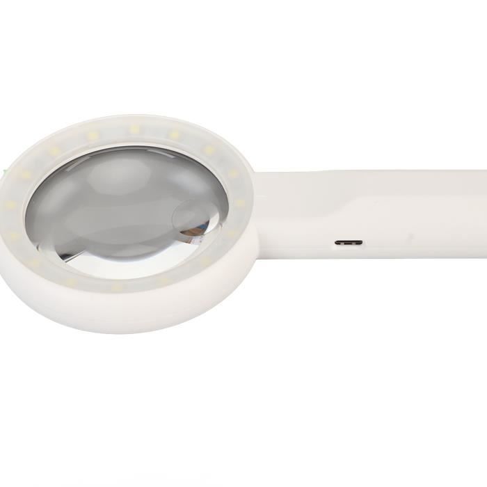 Loupe à main libre 5X avec collier lumineux, col de cygne flexible, loupe de page avec 36 LEDs 8