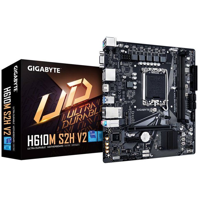 GIGABYTE H610M S2H V2 Carte mère Prend en charge les processeurs Intel Core 14e génération VRM numérique hybride 4+1+1 phases jusqu'à 5600MHz DDR5 1xPCIe 3.0 .2 LAN GbE USB 3.2 Gen 1 Neuf - vue 5