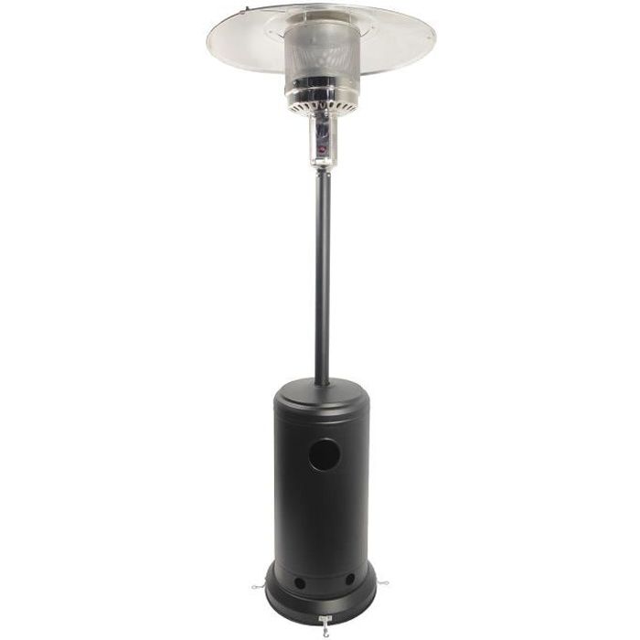 Parasol chauffant OSLO - chauffage dextérieur gaz - acier noir