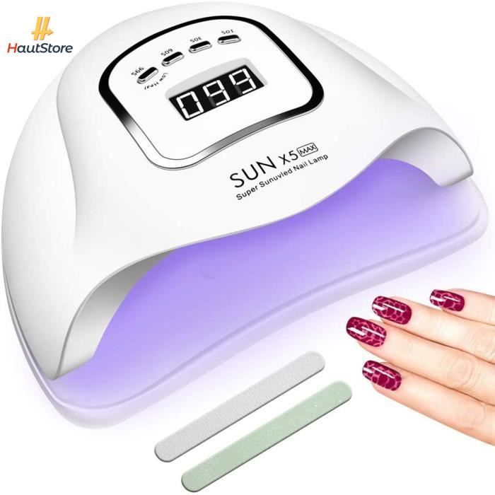 Lampe UV Sèche Ongles 150W UV LED Séchoir à Ongles Professionnel Automatique Séchage Rapide 4 Minuterie de 10s/30s/60s/99s