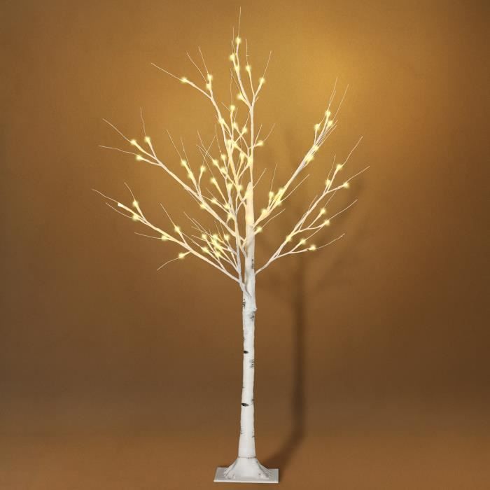 HOMCOM Arbre lumineux LED - décoration lumineuse blanc chaud - 72 LEDs -  usage intérieur - 120 cm - décoration de noël - Cdiscount Maison