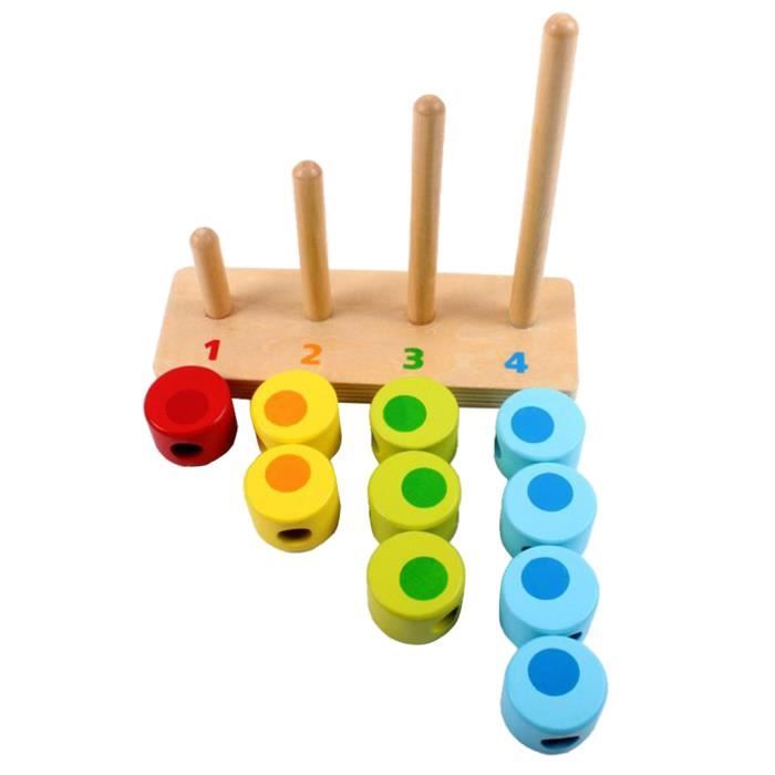 XUDUOO Blocs De Chiffres En Bois – Empilables Montessori – 20 Chiffres + 15 Cartes – Jeu Mathématique Préscolaire – Cadeau 3-6 Ans