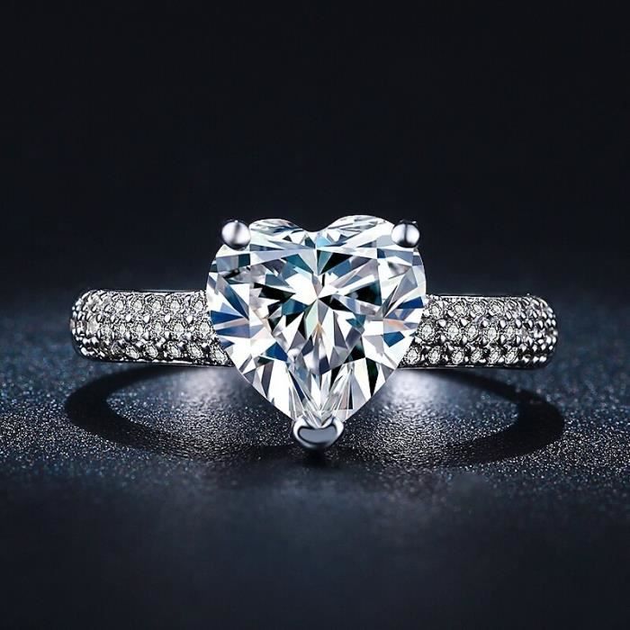 485 Bague Coeur Irlandais En Forme De Diamants Blancs Claddagh 925