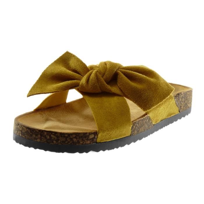 chaussure compensée moutarde