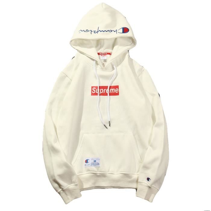 Supreme x champion hoodie white online