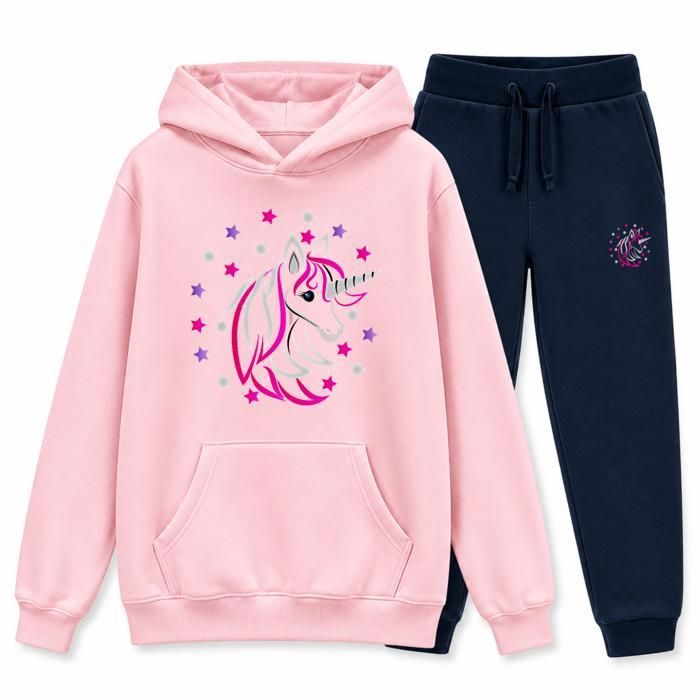 Ensemble Jogging Bébé Fille 1-4 Ans - Sweat à Capuche Camouflage + Pantalon - Tissu Doux, Taille élastique - Pour Automne/hiver