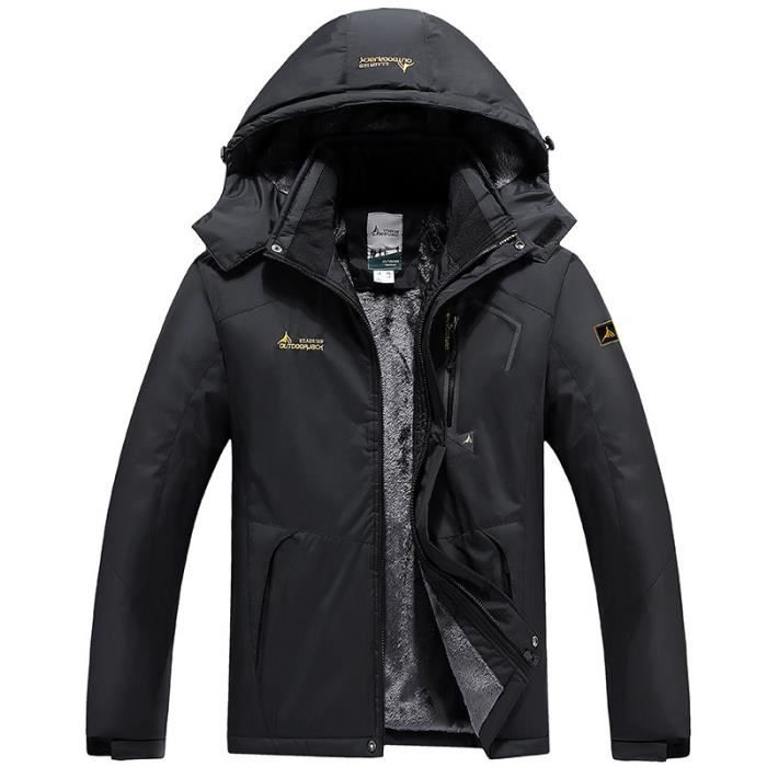 Veste hommes et femmes grandes tailles marque de luxe grande taille veste a capuche chaude bleu Femmes Noir