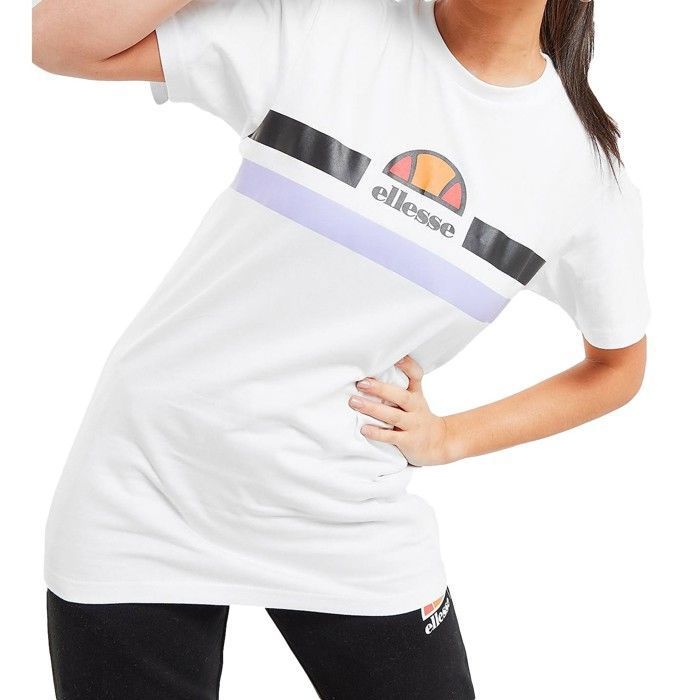 Tee Shirt Femme Ellesse Lattea Blanc Regular Col Rond Manches Courtes 100 Coton