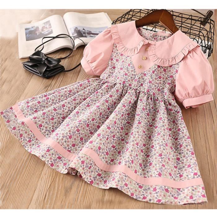 B b Enfants Filles Peter Pan Collier Fleurs Princesse Robe