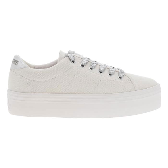 Baskets Femme NO NAME Blanches Lacets plats cru Cdiscount