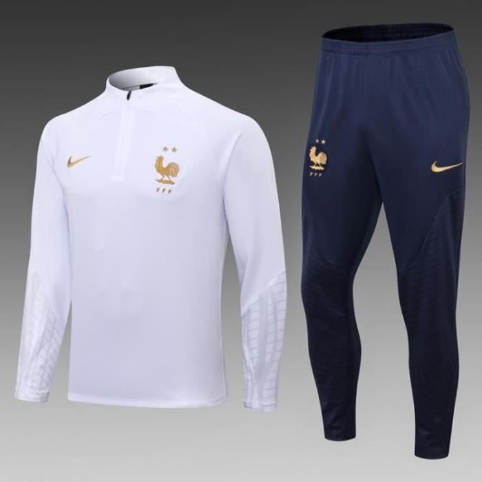 France Survetement de Foot Homme 2022 2023 Nouveau 2 Etoiles Maillot de Football Pas Cher Survet Kit Cdiscount Sport