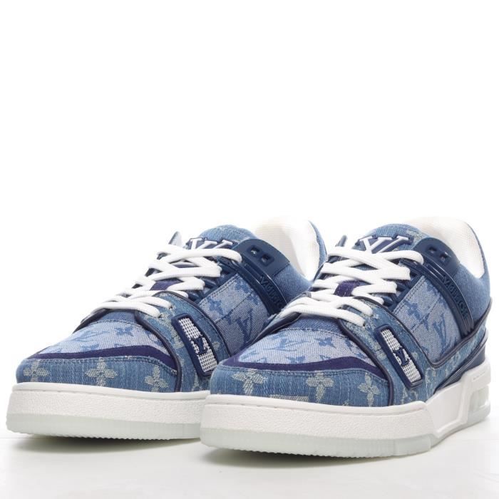 LV Trainer Sneaker Low BASKETS Homme Femme Bleu Sz-43 Sy1 - Cdiscount  Chaussures