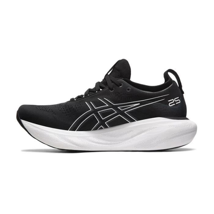Basket Asics GEL NIMBUS 25 Noir Blanc Running Regulier Mixte Cdiscount Sport