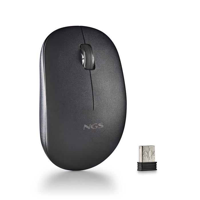 Souris optique sans fil - NGS - FOG PRO BLACK - 1000 DPI - Boutons silencieux - Nano USB
