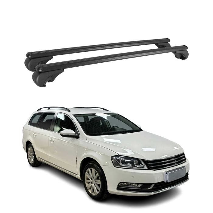 Barres De Toit Transversales OMAC Pour VW Passat B6 Variant 2005-2010 - Argent, 75 Kg Charge