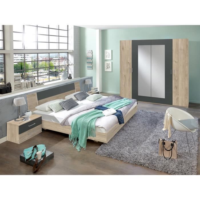 Chambre Adulte Imitation Chene Hickory Rechampis Graphite Dim 160 X 200 Cm Achat Vente Chambre Complete Chambre Adulte Hickory Soldes Sur Cdiscount Des Le 20 Janvier Cdiscount
