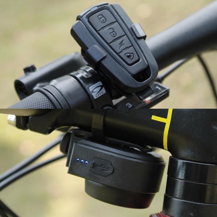Alarme Antivol Vélo Rechargeable 113dB - Capteur Vibration, Télécommande - Étanche IP65