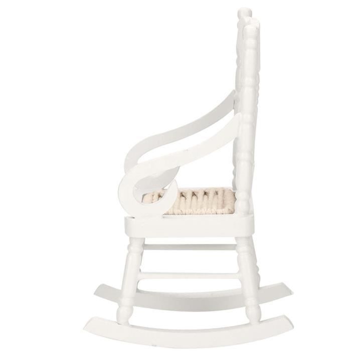 Chaise à Bascule Miniature Pour Maison De Poupée - Bois Et Corde, Fait Main, Accessoire Déco Jouet