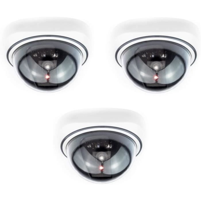Fausse caméra de sécurité ZERONE - Design de dôme moderne - LED rouge